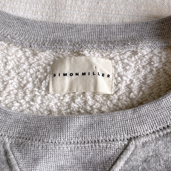 SIMON Miller Cropped Cotton Sweatshirt Size Small - Picture 3 of 8